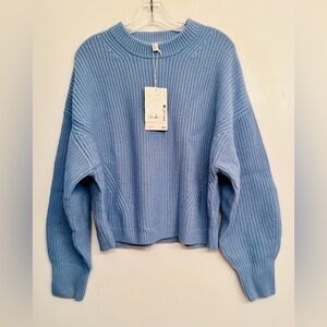 New with tags on. RIBBED CASHMERE-BLEND JUMPER - LIGHT BLUE size L from COS